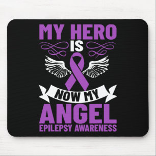 Epilepsy Ribbon My Hero Is Now My Angel Epilepsy A Mouse Mat
