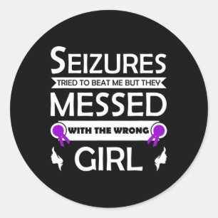 Epilepsy Seizure Awareness Epileptic Disorder Purp Classic Round Sticker