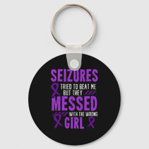 Epilepsy Seizure Neurological Disorder Purple Ribb Key Ring