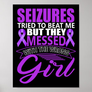 Epilepsy Seizure Neurological Disorder Purple Ribb Poster