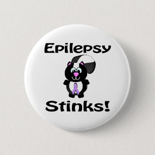 Epilepsy Stinks Skunk Awareness Design 6 Cm Round Badge