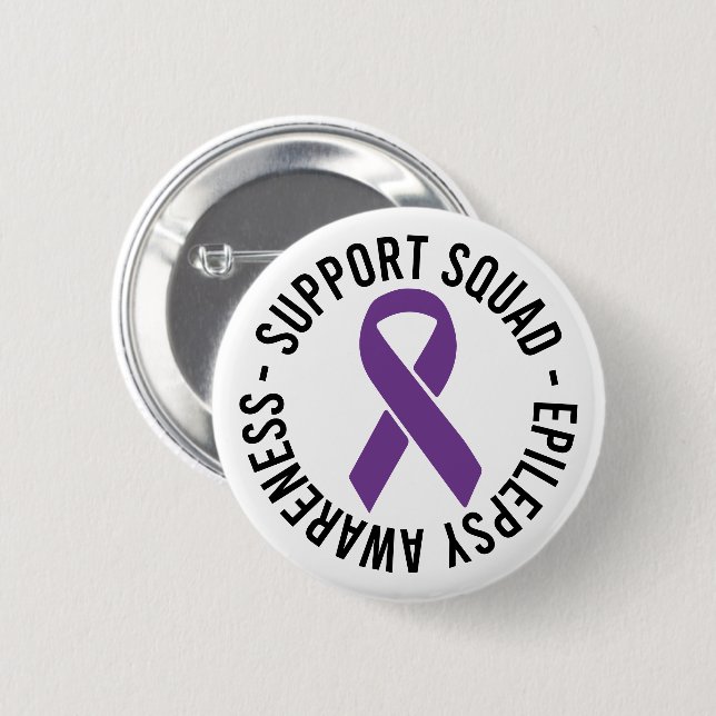 Epilepsy Support Squad Awareness Gift 6 Cm Round Badge (Front & Back)
