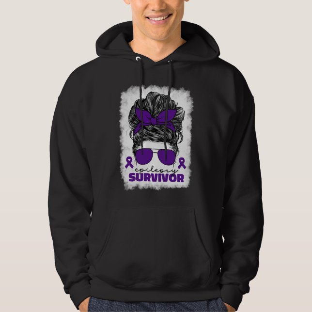 Epilepsy Survivor For Women Mom Purple Epilepsy Aw Hoodie (Front)
