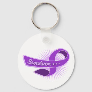 Epilepsy Survivor Ribbon Key Ring
