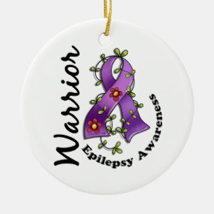 Epilepsy Warrior 15 Ceramic Tree Decoration