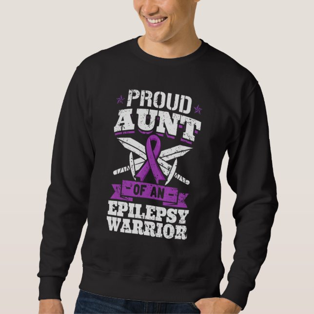 Epilepsy Warrior Aunt Epileptic Seizure Disorder A Sweatshirt (Front)