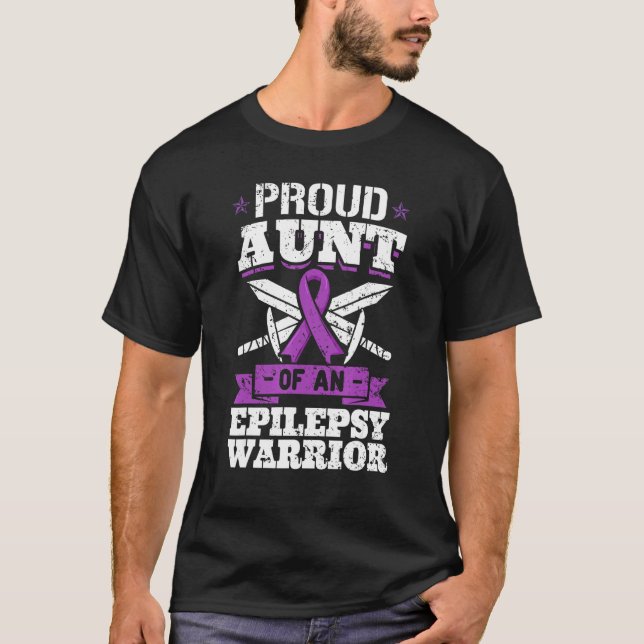 Epilepsy Warrior Aunt Epileptic Seizure Disorder A T-Shirt (Front)