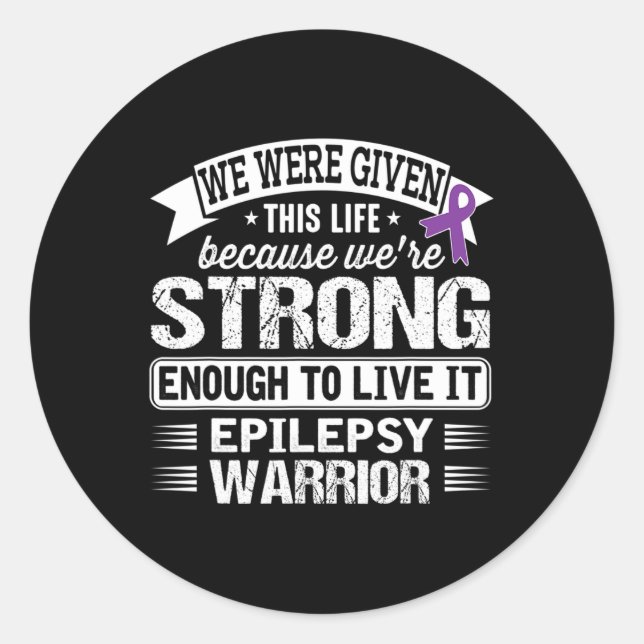Epilepsy Warrior Awareness  Classic Round Sticker (Front)