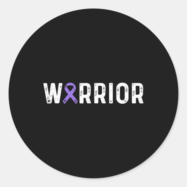 Epilepsy Warrior Awareness Purple Ribbon Men and W Classic Round Sticker (Front)
