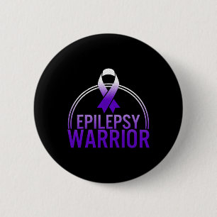 Epilepsy Warrior Awareness Seizure Support Purple  6 Cm Round Badge