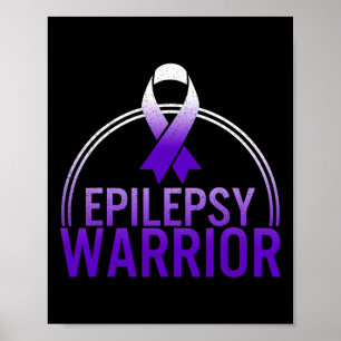 Epilepsy Warrior Awareness Seizure Support Purple  Poster