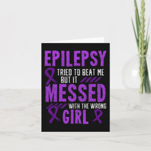 Epilepsy Warrior Day Epileptic Girl Purple Survivo Card