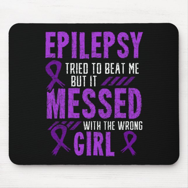 Epilepsy Warrior Day Epileptic Girl Purple Survivo Mouse Mat (Front)