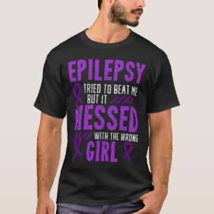Epilepsy Warrior Day Epileptic Girl Purple Survivo T-Shirt