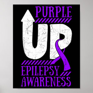 Epilepsy Warrior Day Epileptic Ribbon Epilepsia Pu Poster