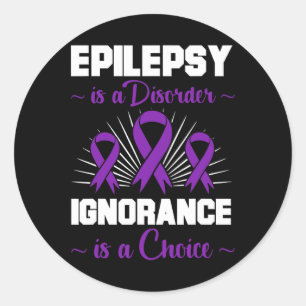 Epilepsy Warrior Epileptic Day Purple Ribbon Epile Classic Round Sticker