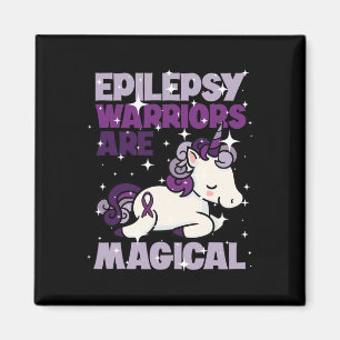 Epilepsy Warrior Epileptic Day Purple Unicorn Love Magnet