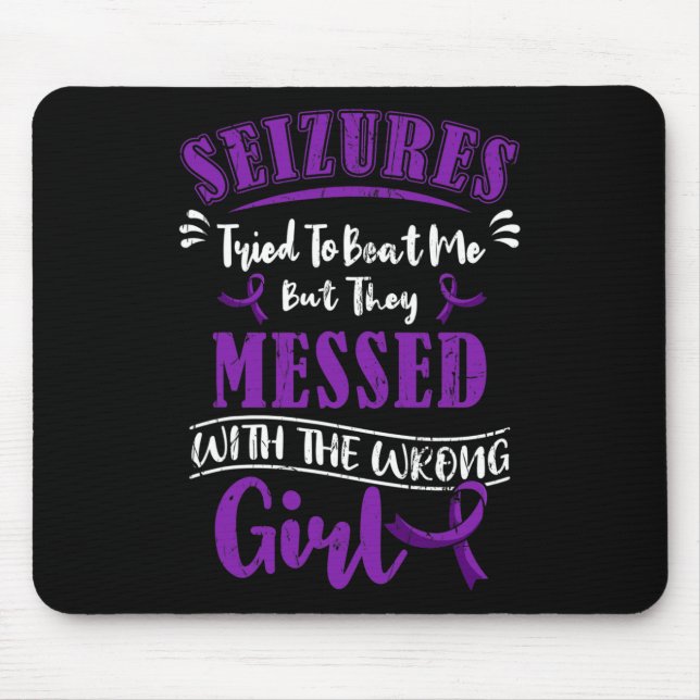 Epilepsy Warrior Epileptic Girl Seizure Disorder A Mouse Mat (Front)