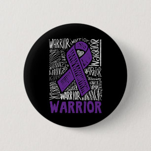 Epilepsy Warrior Family Support Gift Purple Ribbon 6 Cm Round Badge