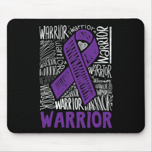 Epilepsy Warrior Family Support Gift Purple Ribbon Mouse Mat