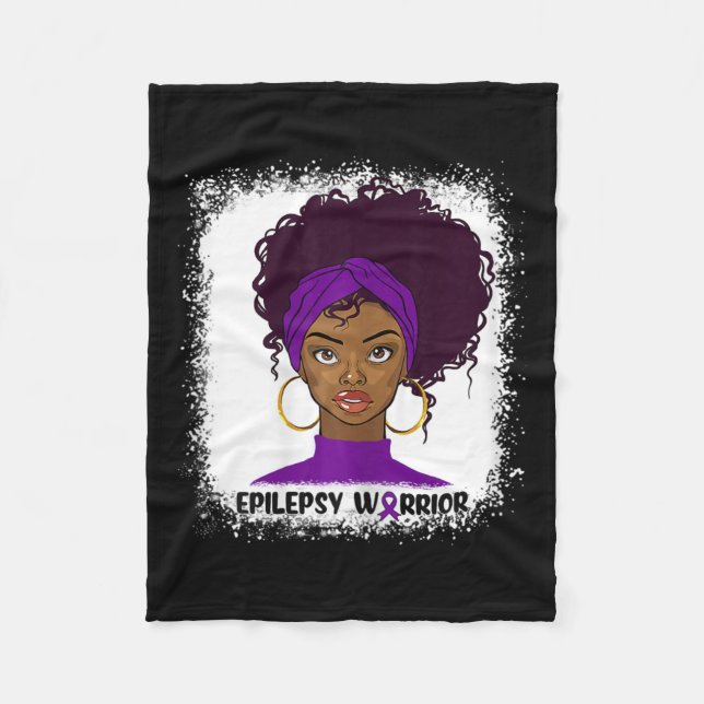 Epilepsy Warrior Fighter Support Epilepsy Awarenes Fleece Blanket (Front)