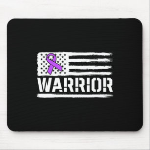Epilepsy Warrior Gift Purple American Flag Awarene Mouse Mat