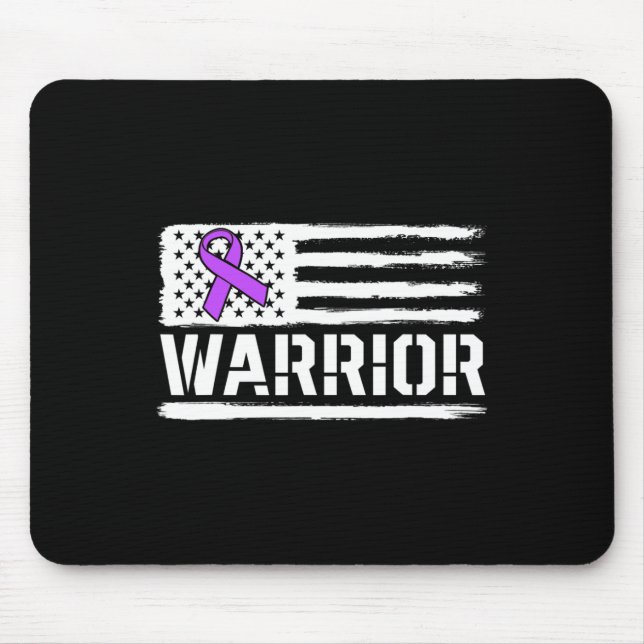 Epilepsy Warrior Gift Purple American Flag Awarene Mouse Mat (Front)