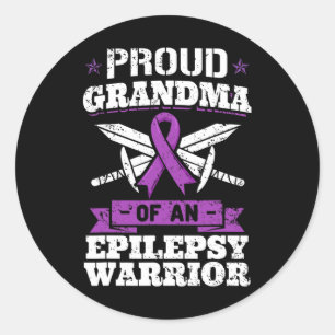 Epilepsy Warrior Grandma Epileptic Seizure Disorde Classic Round Sticker