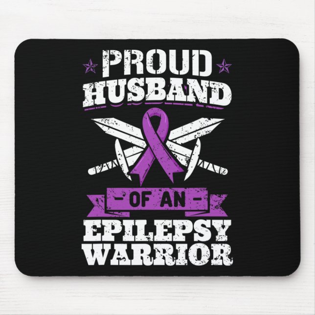 Epilepsy Warrior Husband Epileptic Seizure Disorde Mouse Mat (Front)