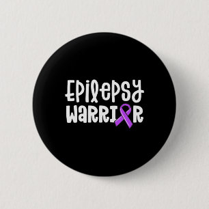Epilepsy Warrior Kids Purple Ribbon Awareness Wom 6 Cm Round Badge