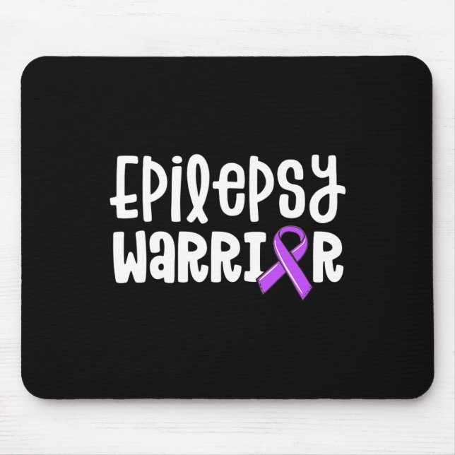 Epilepsy Warrior  Kids Purple Ribbon Awareness Wom Mouse Mat (Front)