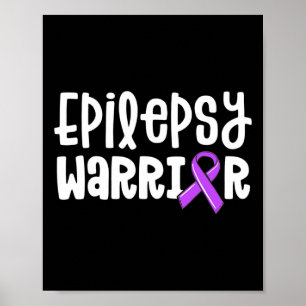 Epilepsy Warrior Kids Purple Ribbon Awareness Wom Poster