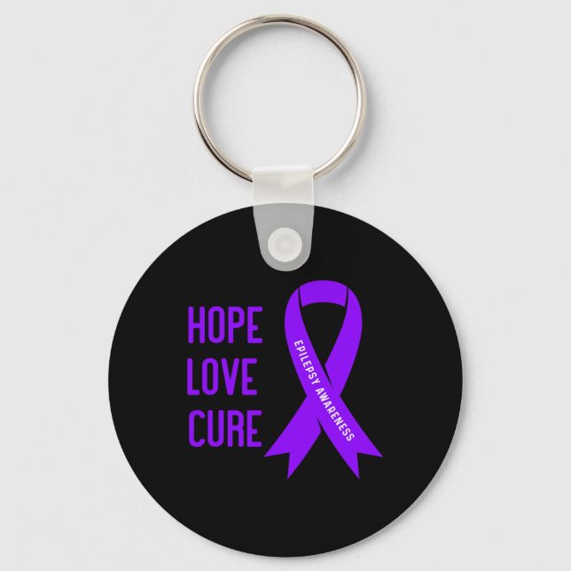 Epilepsy Warrior - Purple Epilepsy Awareness  Key Ring (Front)