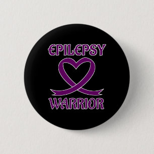 Epilepsy Warrior Purple Heart Ribbon Awareness 6 Cm Round Badge