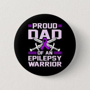 Epilepsy Warrior Purple Ribbon Awareness Month Gra 6 Cm Round Badge