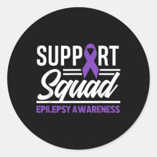 Epilepsy Warrior Support Squad Support Epilepsy Aw Classic Round Sticker