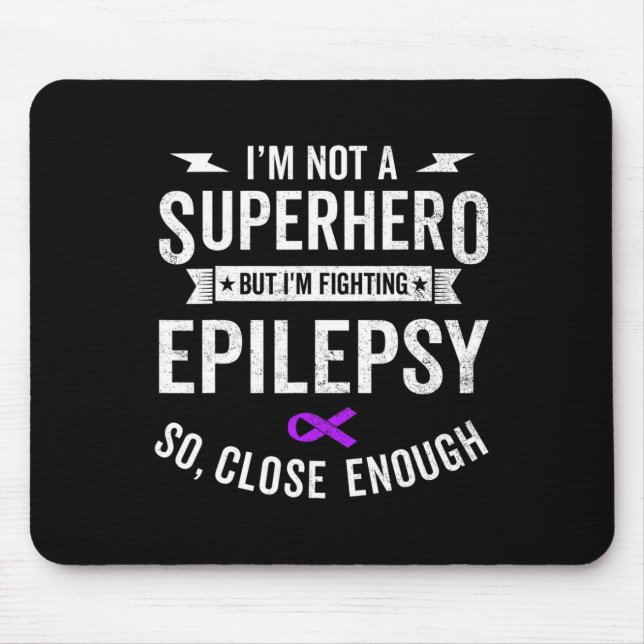 Epilepsy Warrior Survivor Awareness Support Purple Mouse Mat (Front)