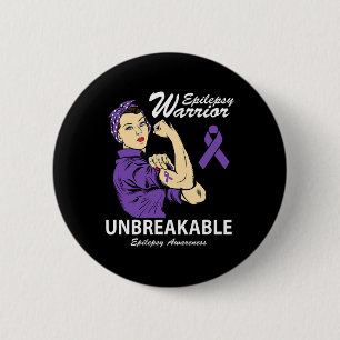 Epilepsy Warrior Unbreakable Epilepsy Awareness Gi 6 Cm Round Badge