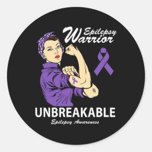 Epilepsy Warrior Unbreakable Epilepsy Awareness Gi Classic Round Sticker