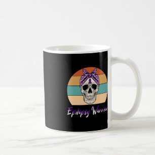 Epilepsy Warrior Vintage Skull Purple Ribbon Epile Coffee Mug