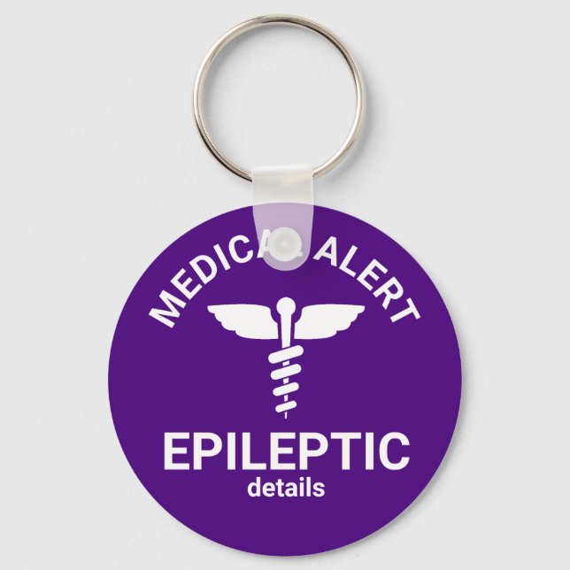 Epileptic Purple Medical Alert Key Ring (Front)