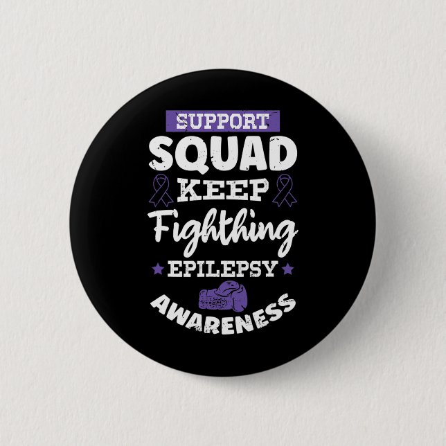 Epileptic Warrior and Purple Ribbon  Epilepsy Awar 6 Cm Round Badge (Front)