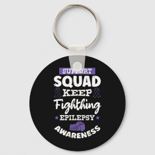 Epileptic Warrior and Purple Ribbon  Epilepsy Awar Key Ring