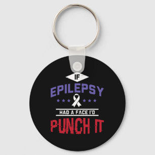 Epileptic Warrior and Purple Ribbon  Epilepsy Awar Key Ring