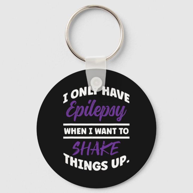 Epileptic Warrior and Purple Ribbon  Epilepsy Awar Key Ring (Front)