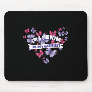 Epileptic Warrior and Purple Ribbon  Epilepsy Awar Mouse Mat