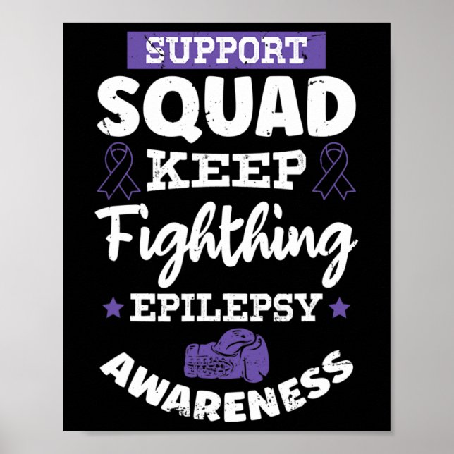 Epileptic Warrior and Purple Ribbon  Epilepsy Awar Poster (Front)