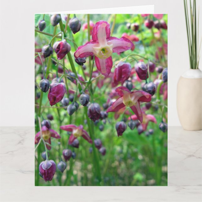 Epimedium Flowers Big Birthday Card (Front)