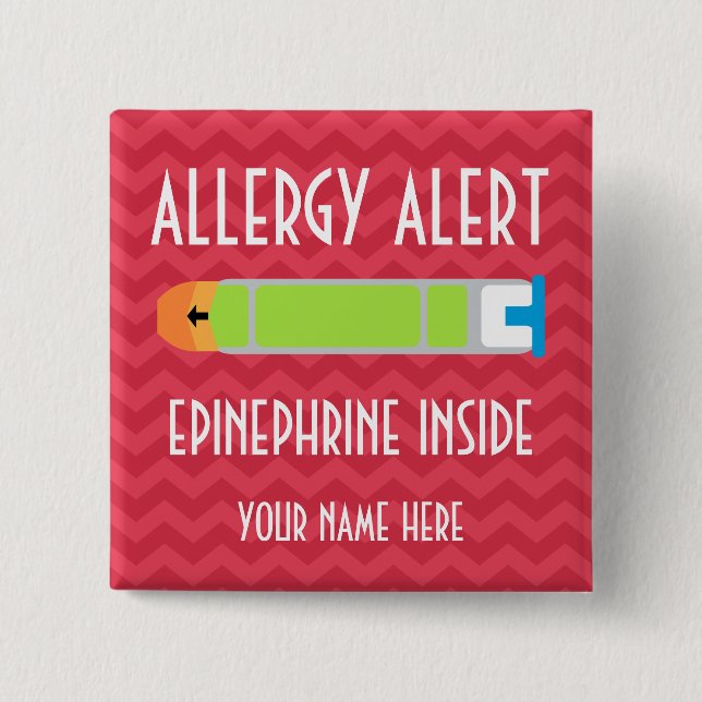 Epinephrine Allergy Alert Button (Front)