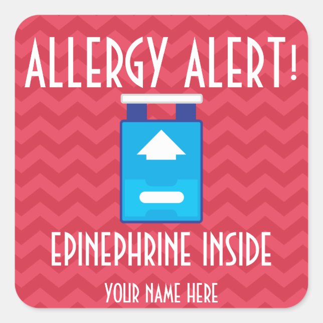 Epinephrine Allergy Alert Stickers (Front)